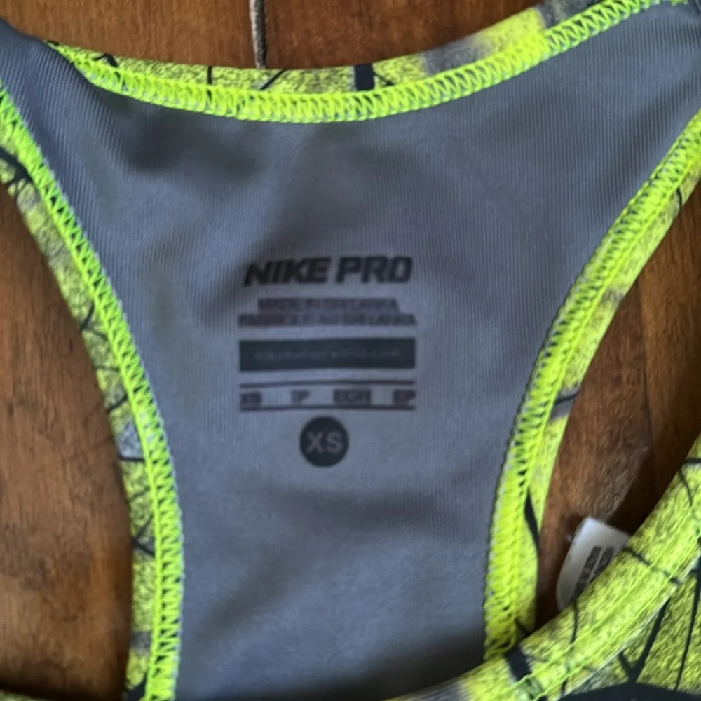 Nike Yellow and Black Sports Bra with‎ Racerback Design